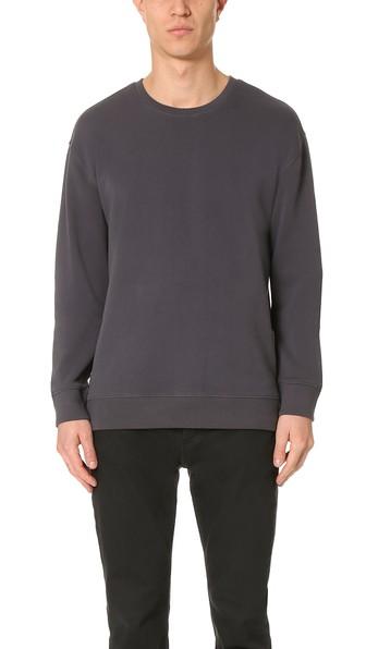 Vince Side Zip Crew Neck Sweatshirt