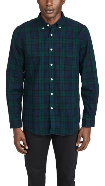 Portuguese Flannel Bonfim Plaid Flannel Button Down Shirt