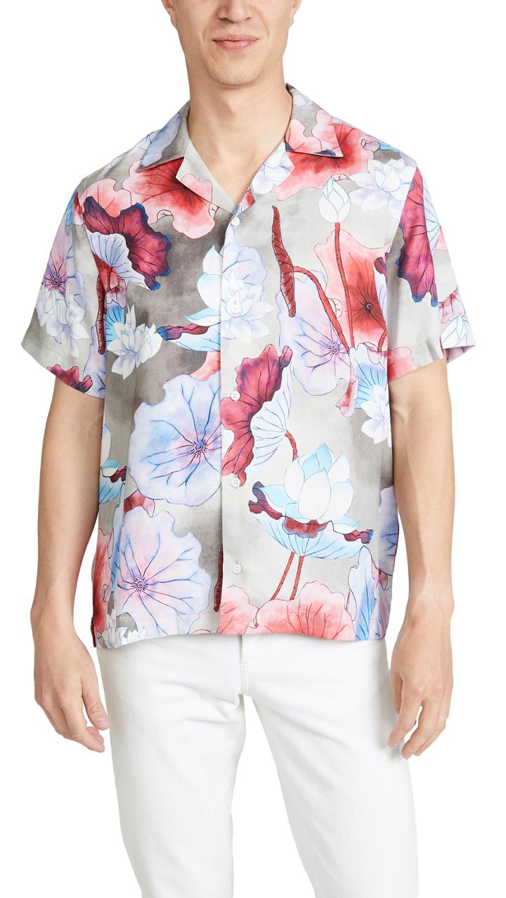 Saturdays Nyc Canty Vivid Lotus Flower Shirt