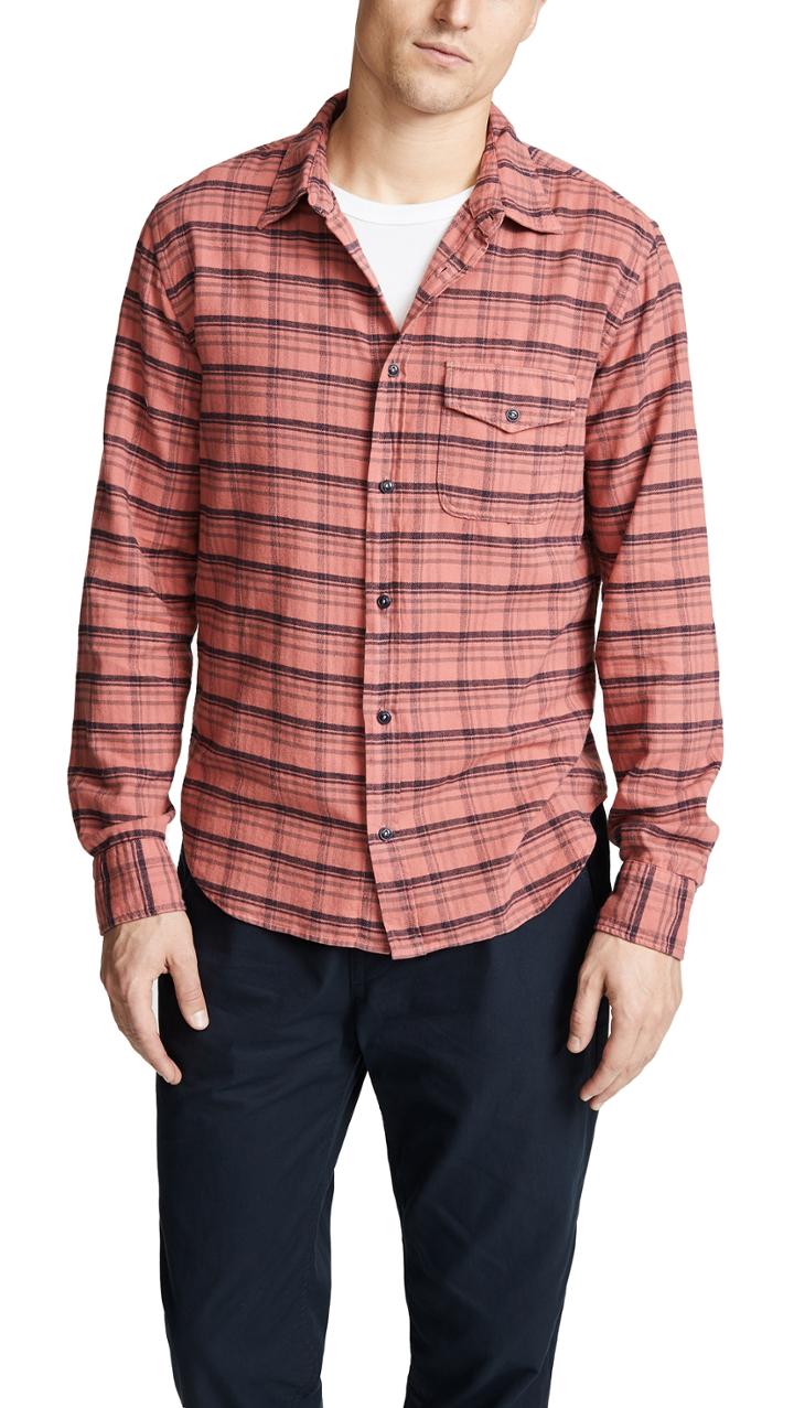 Save Khaki Plaid Flannel Work Shirt