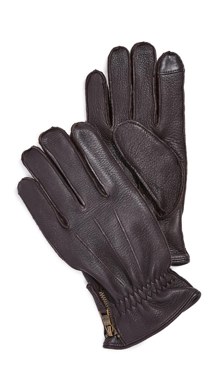 Polo Ralph Lauren Deerskin Gloves With Side Zip