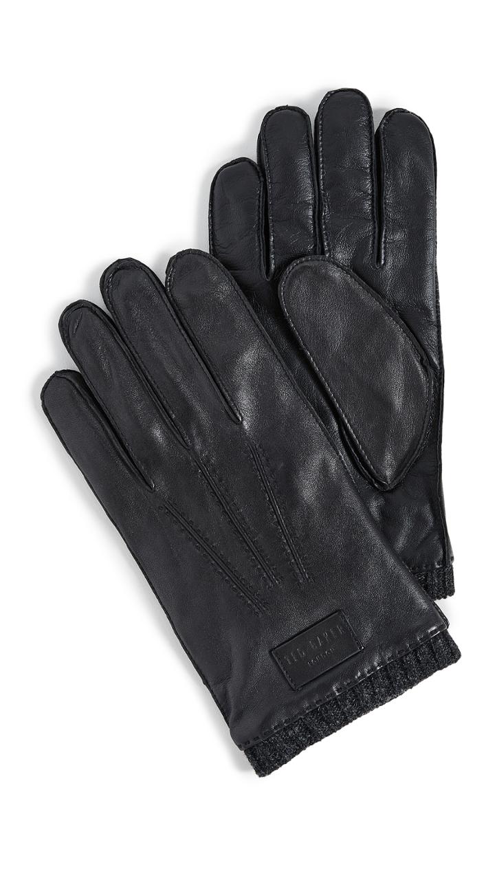Ted Baker Blokey Leather Stab Stitched Gloves