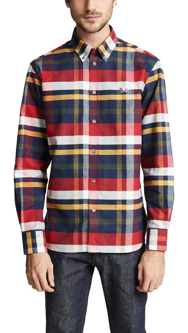 Maison Kitsune Tartan Classic Button Down Shirt