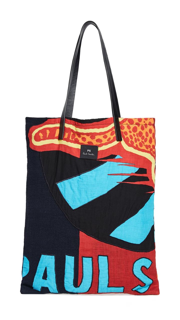 Ps Paul Smith Fast Cheetah Flag Tote Bag