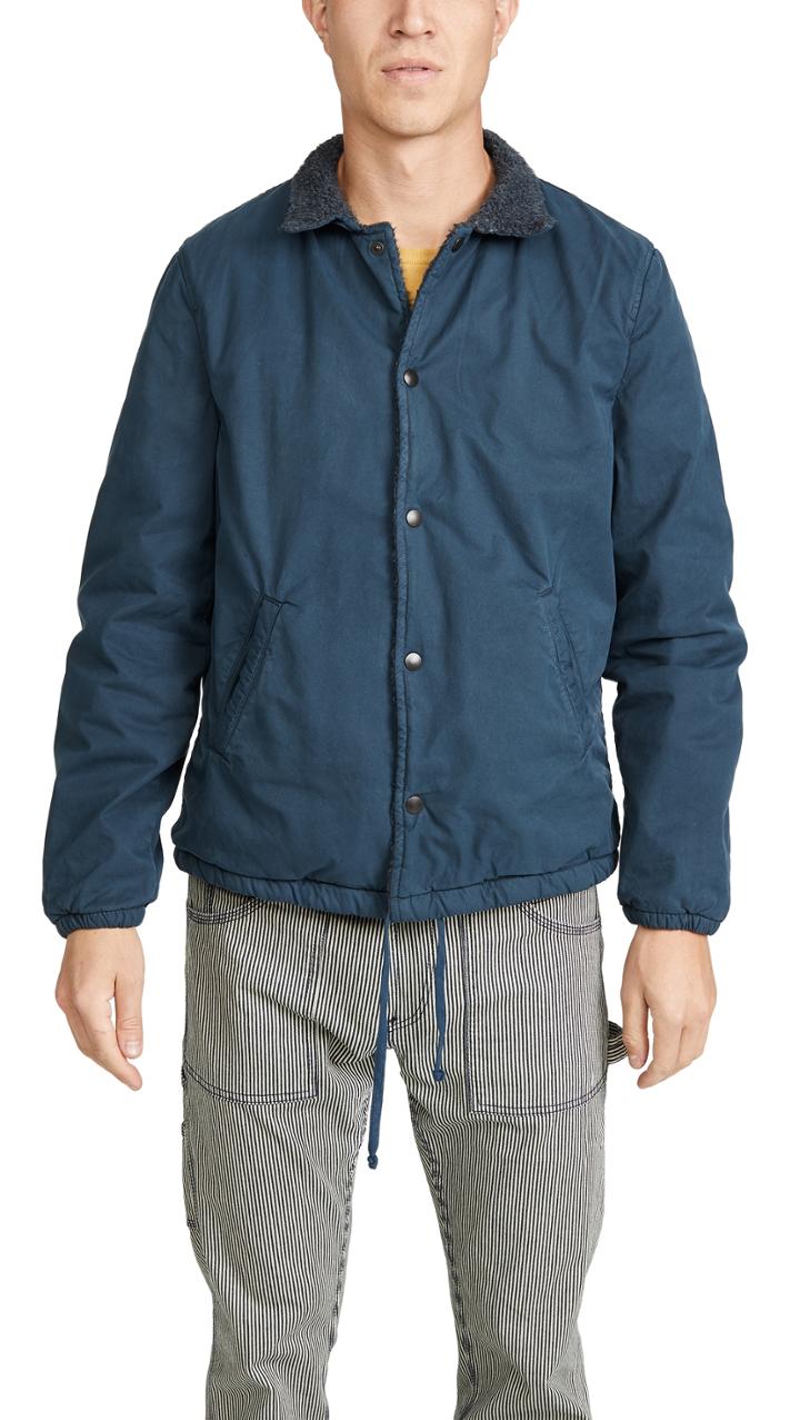 Save Khaki Sherpa Lined Warm Up Jacket