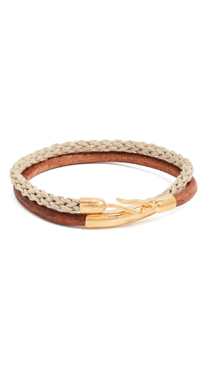 Caputo Co Leather Cord And Jute Bracelet