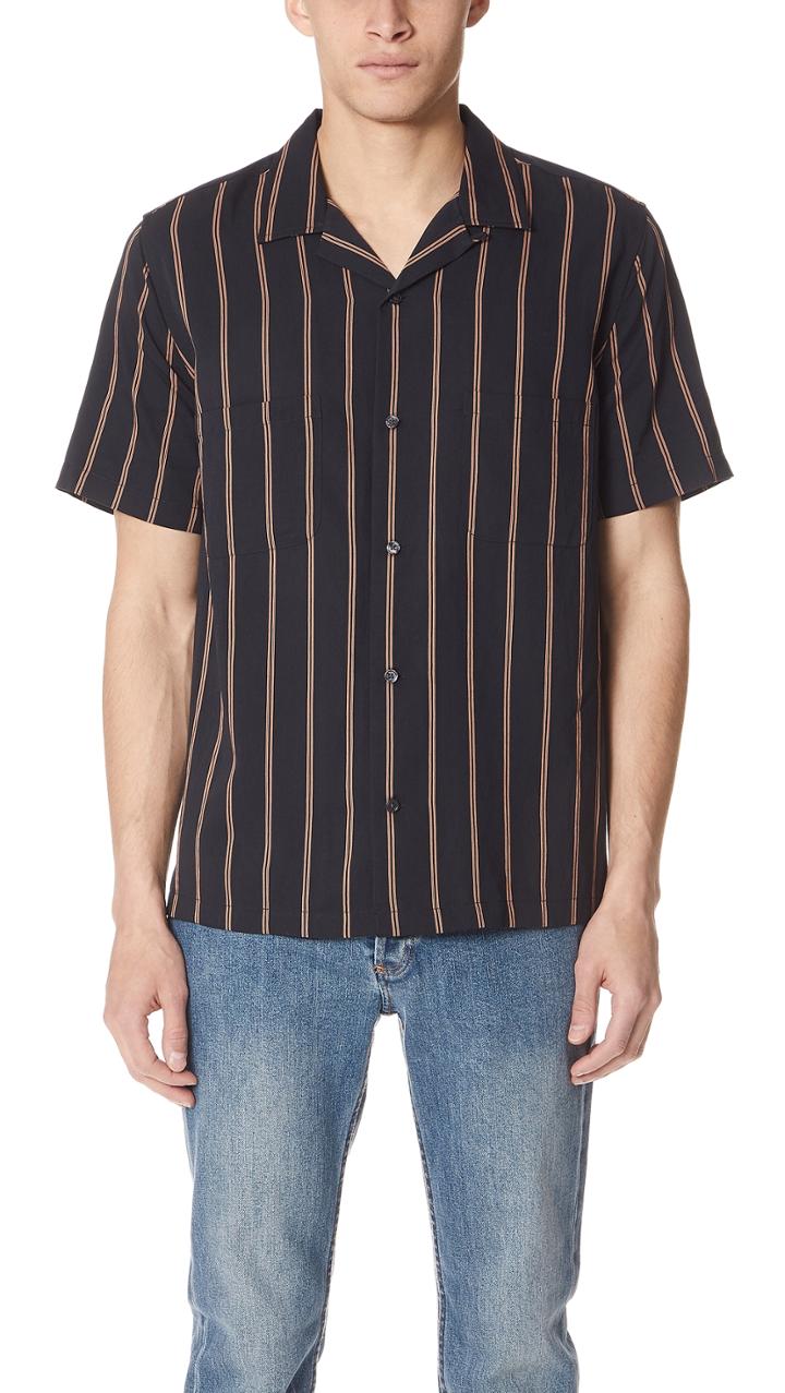 Vince Vintage Stripe Cabana Shirt