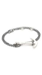 Miansai Sterling Silver Anchor On Chain Bracelet