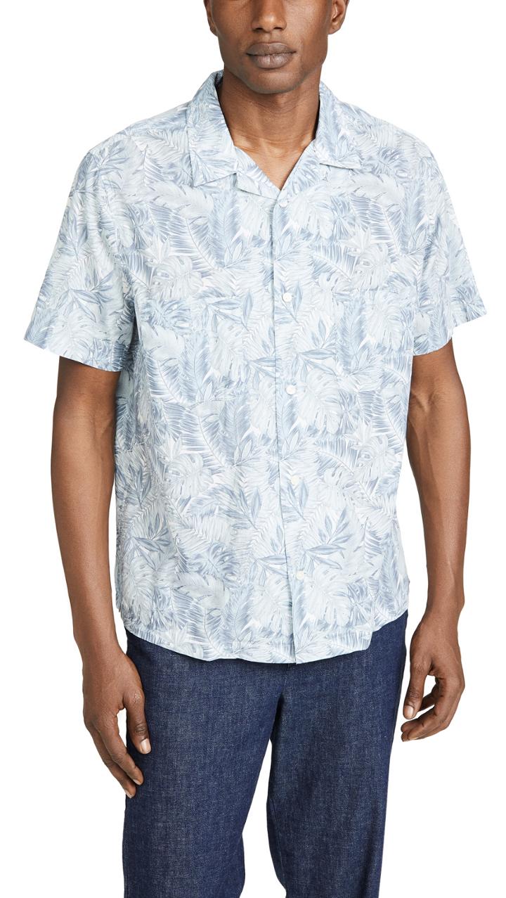 Vince California Print Cabana Shirt