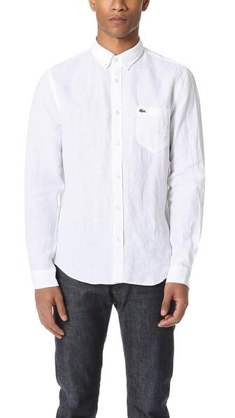 Lacoste Button Down Linen Shirt