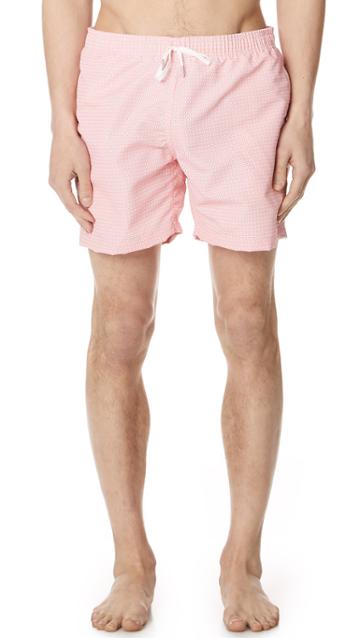 Bather Geo Peach Swim Trunks
