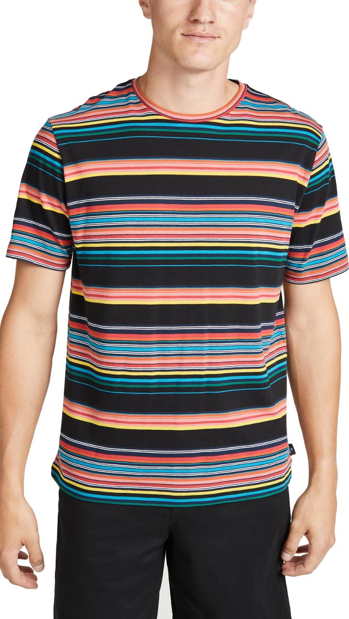 Ps Paul Smith Short Sleeve Bold Multi Stripe Tee Shirt