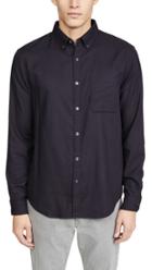 Club Monaco Solid Flannel Long Sleeve Shirt