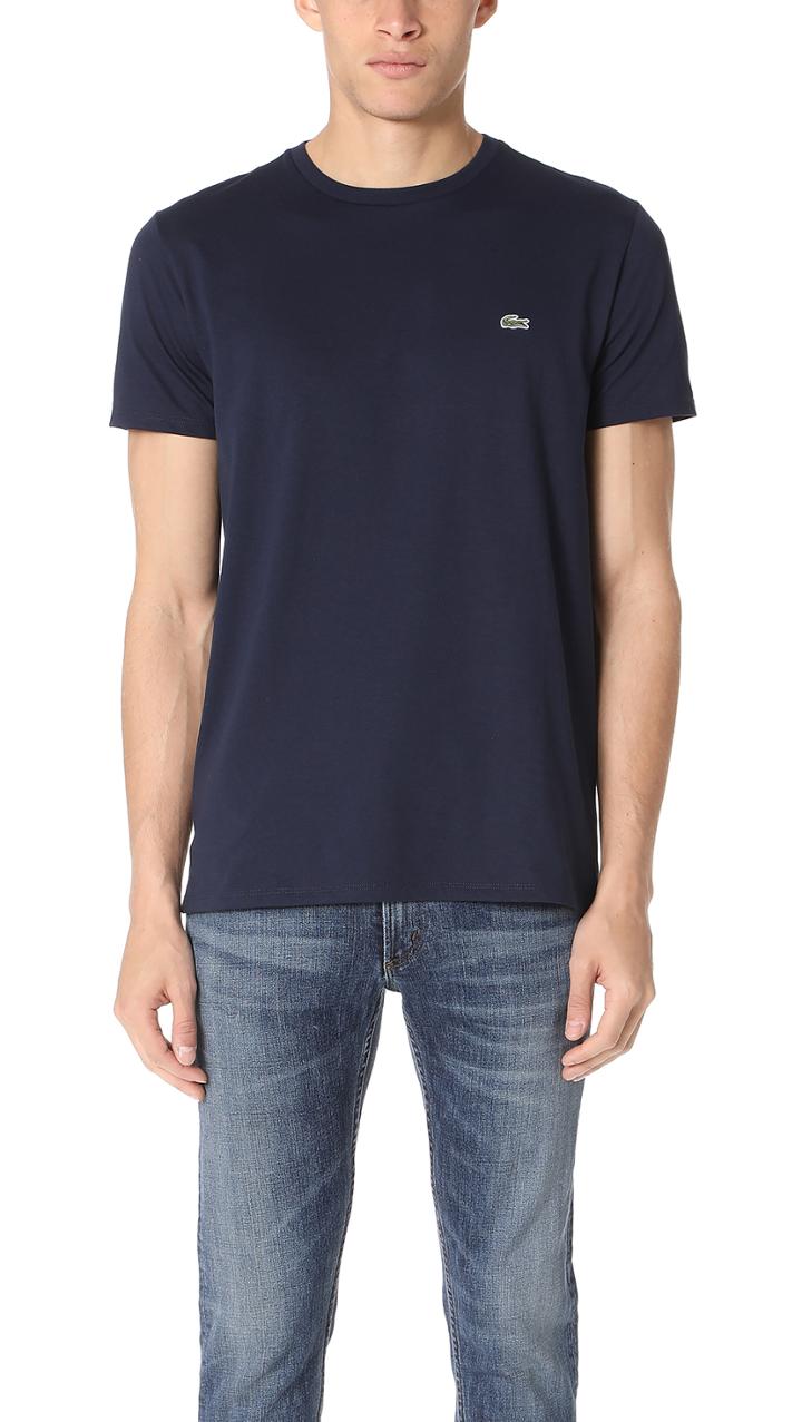 Lacoste Short Sleeve Pima Jersey Crew Neck Tee