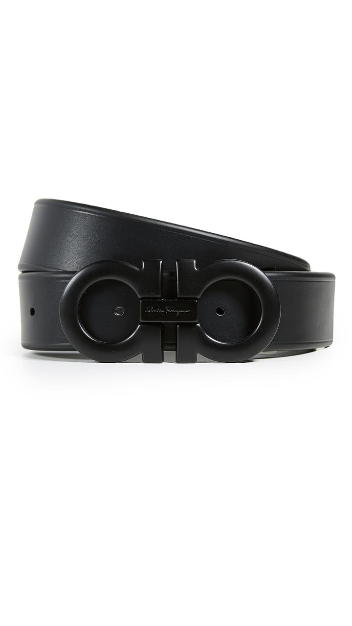 Salvatore Ferragamo Tonal Large Double Gancio Belt