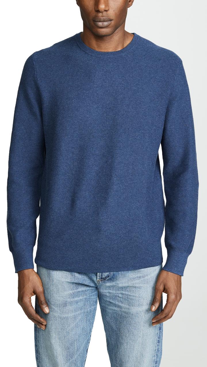 J Crew Cotton Garter Crew Neck Sweater