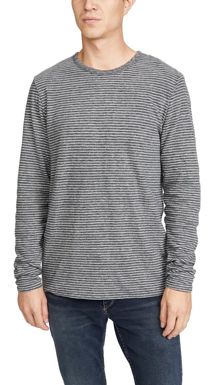 Faherty Long Sleeve Luxe Heather Reversible Crew Neck
