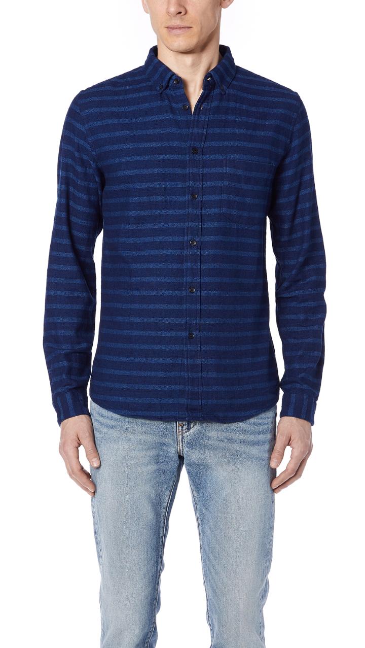 Levi S Made Crafted Indigo Stripe Button Down Shirt