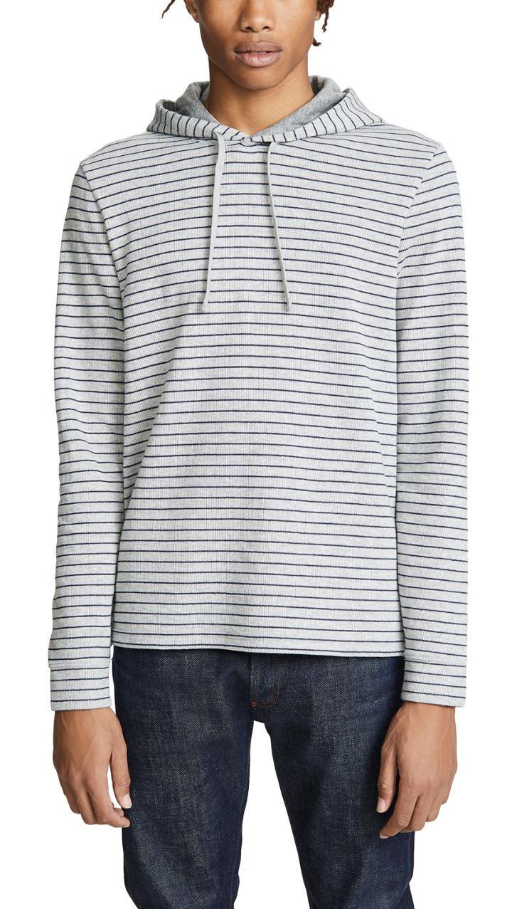 Vince Double Knit Stripe Hoodie