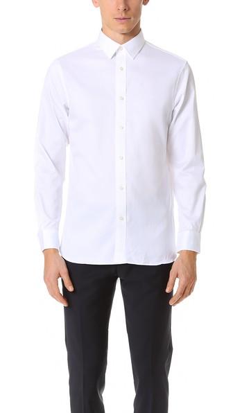 Club Monaco Slim Point Collar Twill Dress Shirt