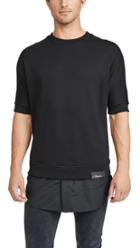 3 1 Phillip Lim Short Sleeve Sweatshirt With Poplin Shirttail Hem