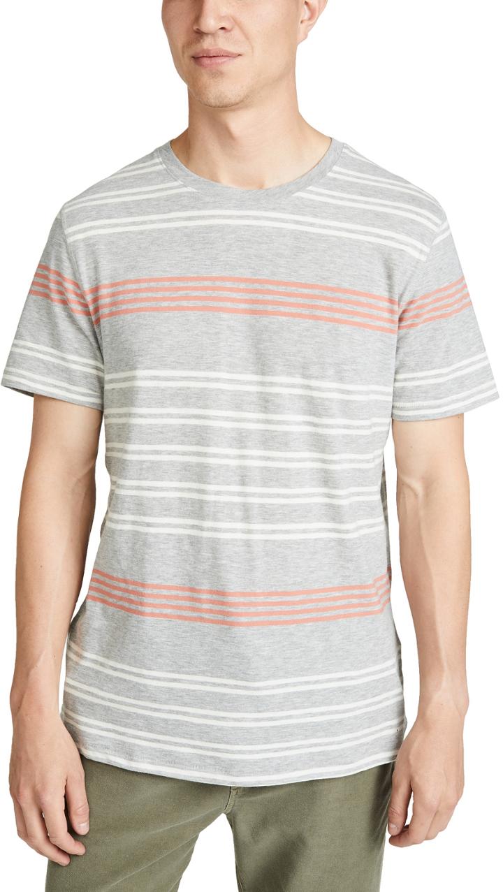 Billy Reid Short Sleeve Cotton Stripe T Shirt