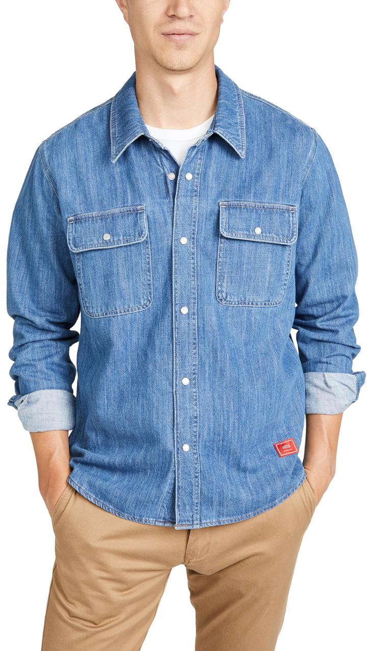 Ami Denim Button Down Shirt