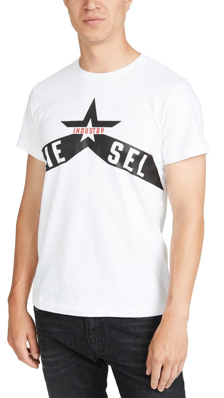 Diesel T Diego A7 Logo Short Sleeve Tee Shirt