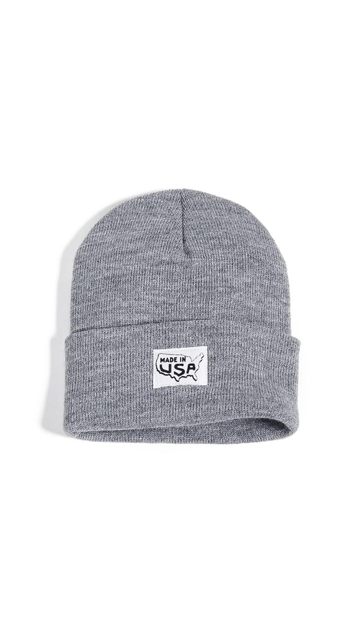 Save Khaki Printed Made In Cuff Beanie Hat