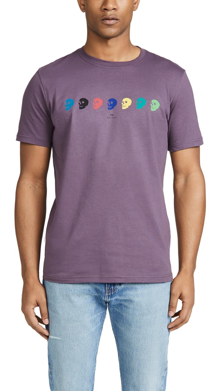 Ps Paul Smith Short Sleeve Skull T Shirt