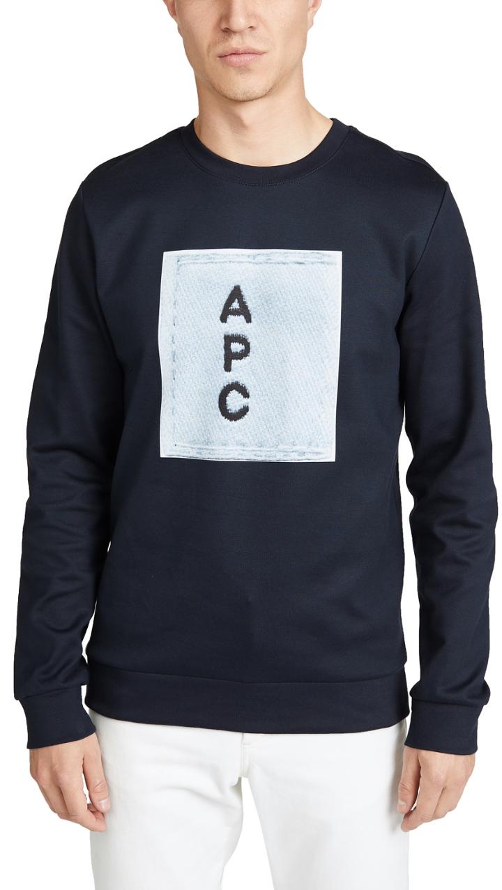 A P C Apc Logo Pullover Sweatshirt