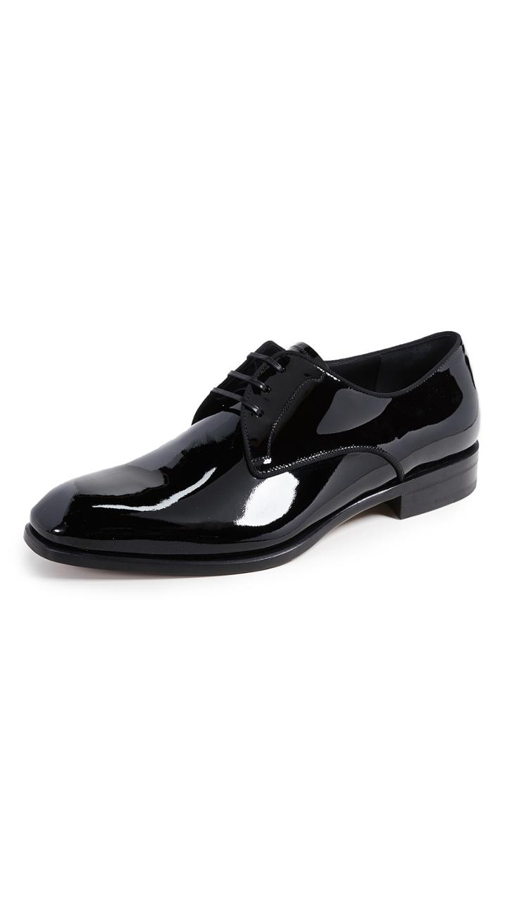 Salvatore Ferragamo Charles Patent Lace Up Shoes
