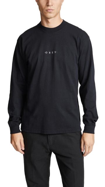 Obey Novel Obey Mockneck Long Sleeve Tee