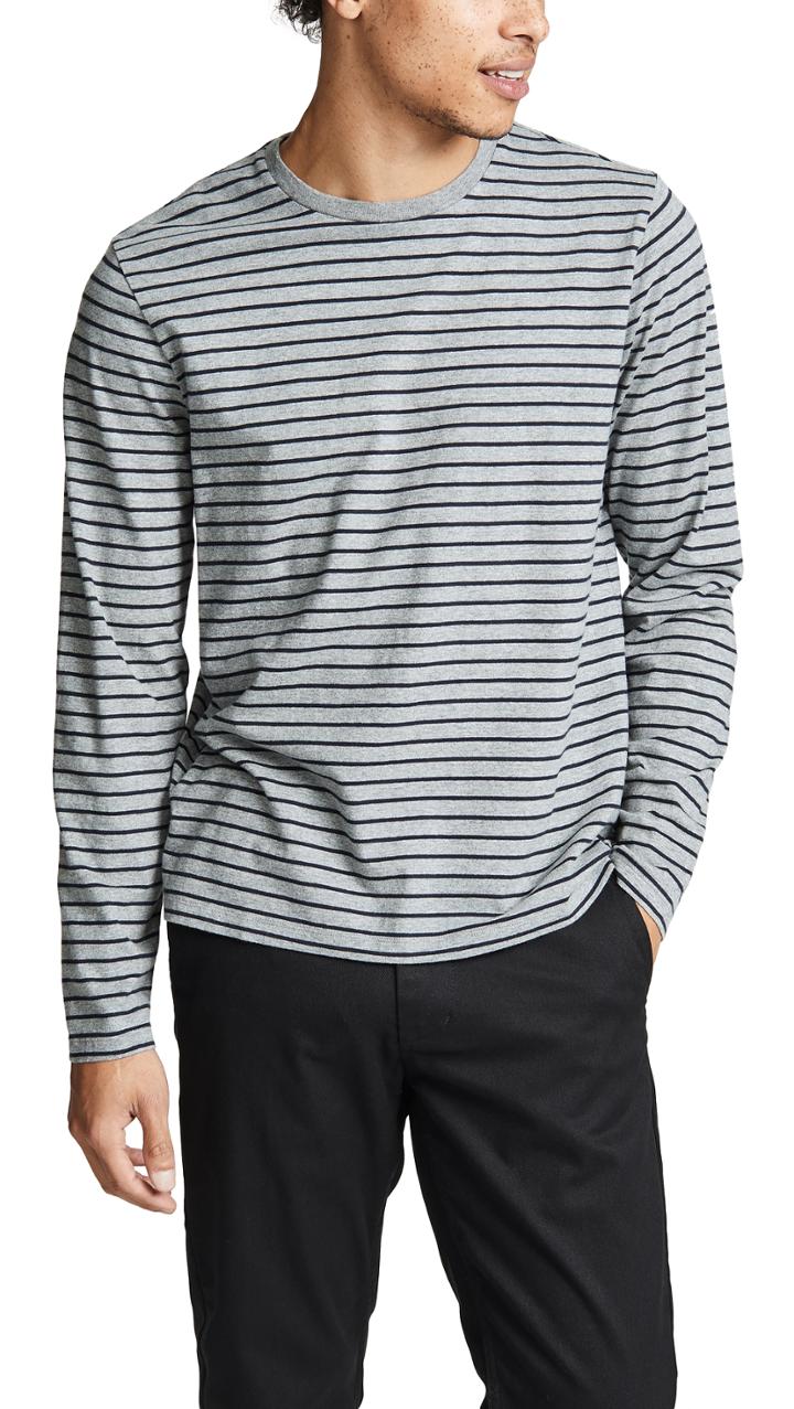 Frame Long Sleeve Striped Tee