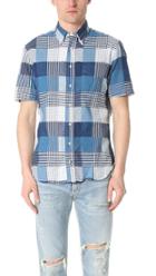 Gitman Vintage Short Sleeve Summer Blues Mashup Shirt