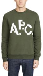 A P C Long Sleeve Crew Neck Decale Sweatshirt