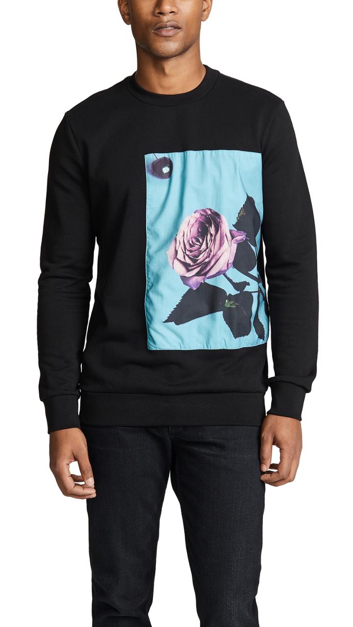 Paul Smith Sweatshirt With Rose Applique