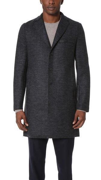 Harris Wharf London Boxy 3 Button Tartan Tweed Coat