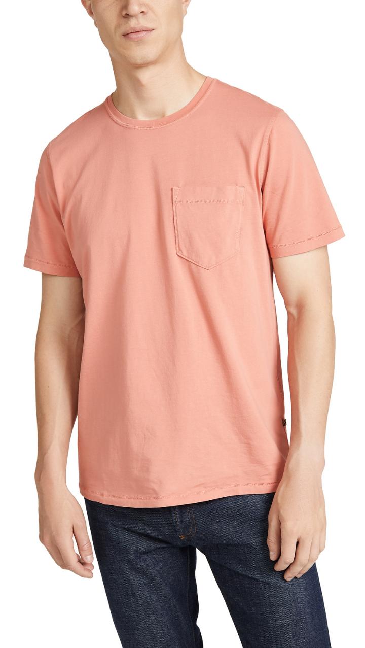 Billy Reid Short Sleeve Washed Cotton T Shirt