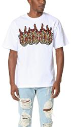 Msgm Embroidered Flames Tee
