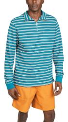 Tres Bien Half Zip Striped Sweatshirt