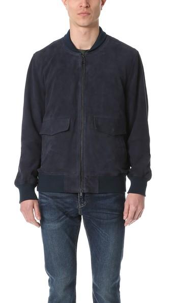 Levi S Made Crafted Suede Bomber Jacket