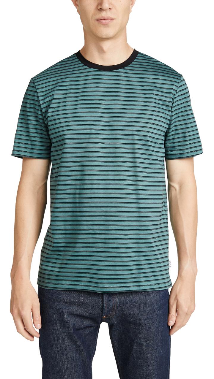 A P C Short Sleeve Striped T Shirt