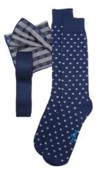 The Tie Bar Navy Knit Silk Tie Set
