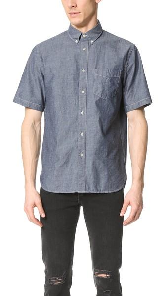 Rag Bone Standard Issue Short Sleeve Standard Issue Chambray Shirt