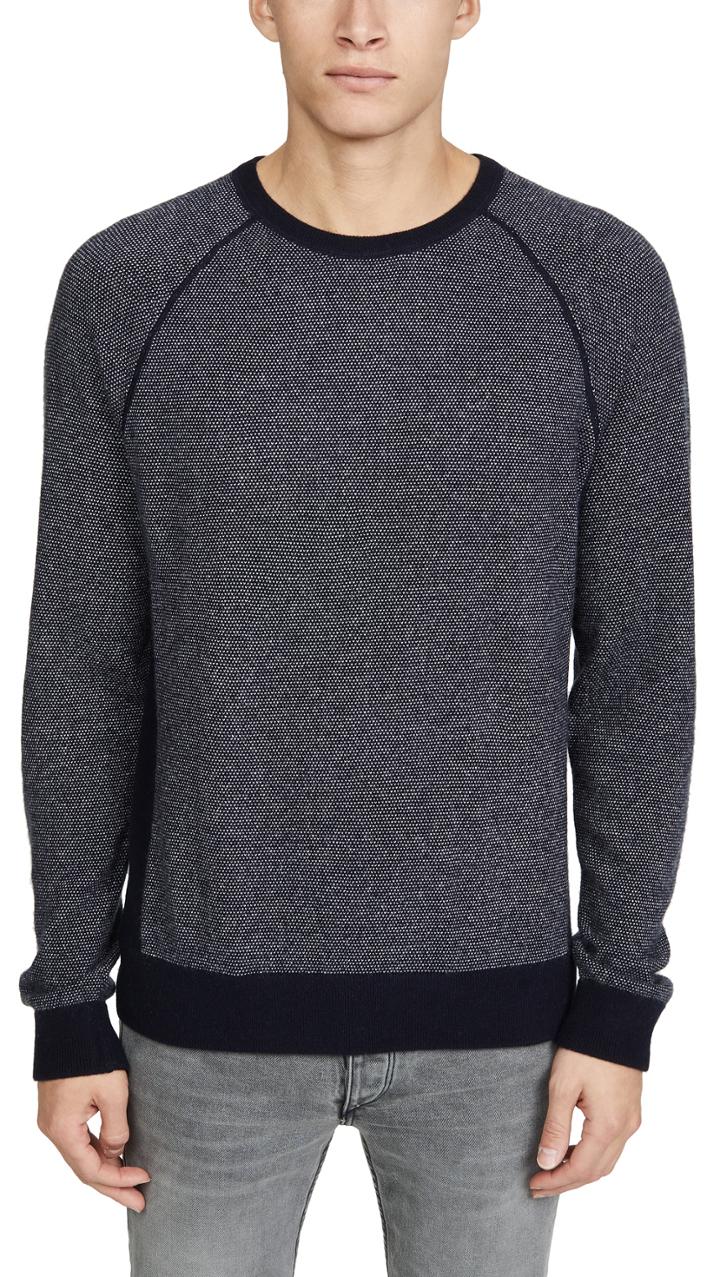 Vince Long Sleeve Birdseye Cashmere Sweater
