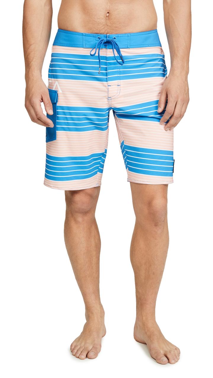 Rvca Uncivil Stripe Swim Trunks