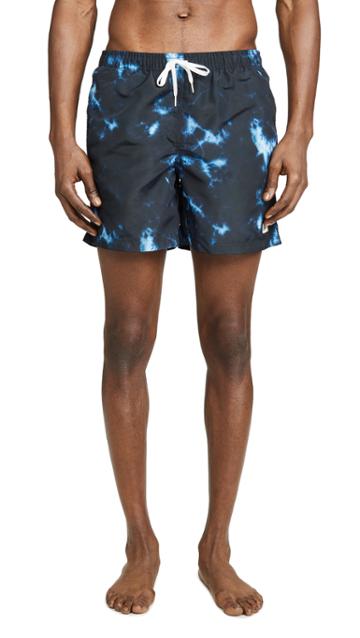 Bather Print Swim Trunks