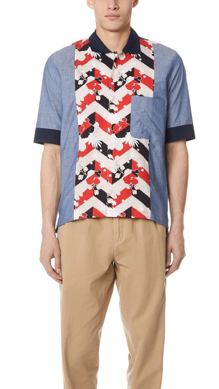 Maison Kitsune Venice Patched Shirt