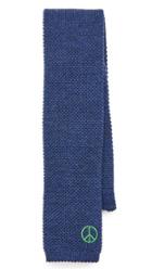 Paul Smith Embroderied Peace Sign Silk Knit Tie